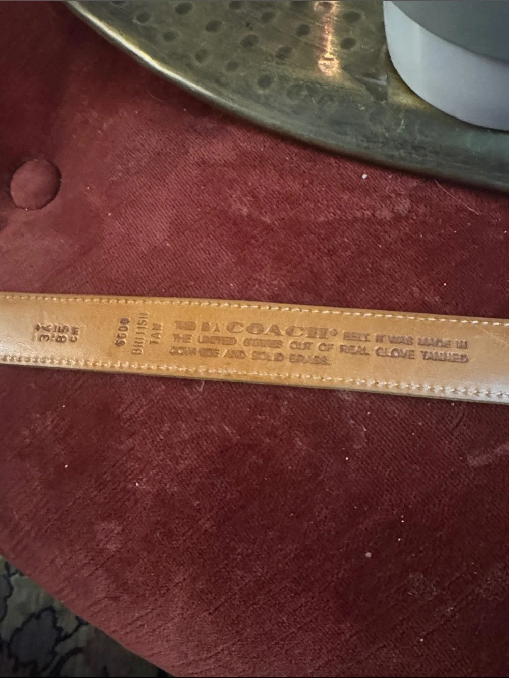 Coach Brown Leather Belt with Gold Buckle - Picture 2 of 3